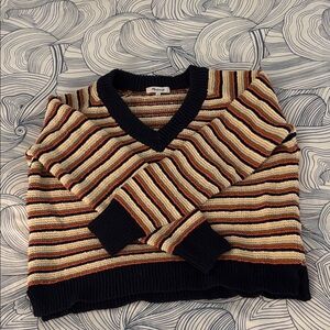 Madewell Multicolor Striped V-Neck Sweater